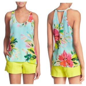 Trina Turk 100% Silk Floral Flowy Tropical Top